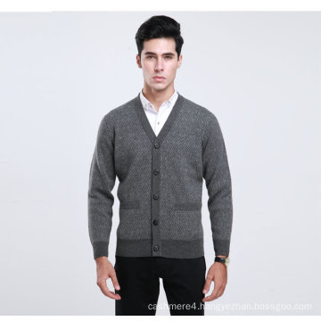 Yak Wool/Cashmere V Neck Cardigan Long Sleeve Sweater/Clothing/Garment/Knitwear